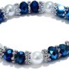 Stylish Bracelet Shiny Colorful Rhinestone Faux Pearl Bracelet - Image 2