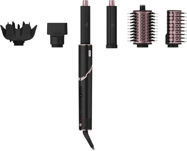 Air Drying & Styling System with Ultimate 6-Piece Accessory Pack of Auto-Wrap Curlers Black