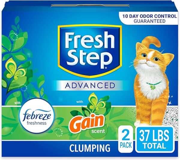 Fresh Step Clumping Cat Litter, With Gain, Advanced, Extra Large, 37 Pounds total