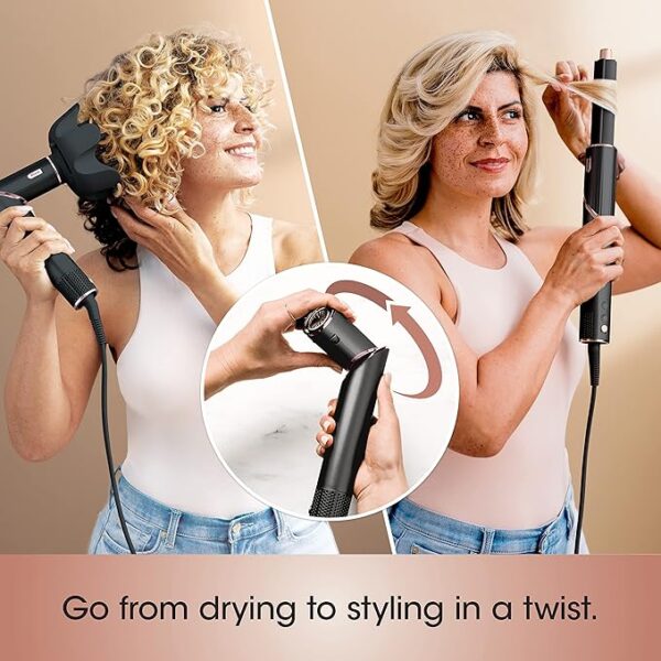 Air Drying & Styling System with Ultimate 6-Piece Accessory Pack of Auto-Wrap Curlers Black - Image 2